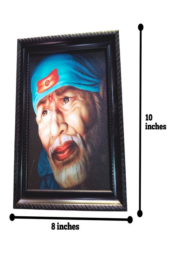 OM SAI إطار صور خشبي للتعليق على الحائط من OM SAI Shirdi Sai Baba بلمسة نهائية غير لامعة لديكور المنزل (8 × 10 بوصة) متعدد الألوان - Image 3